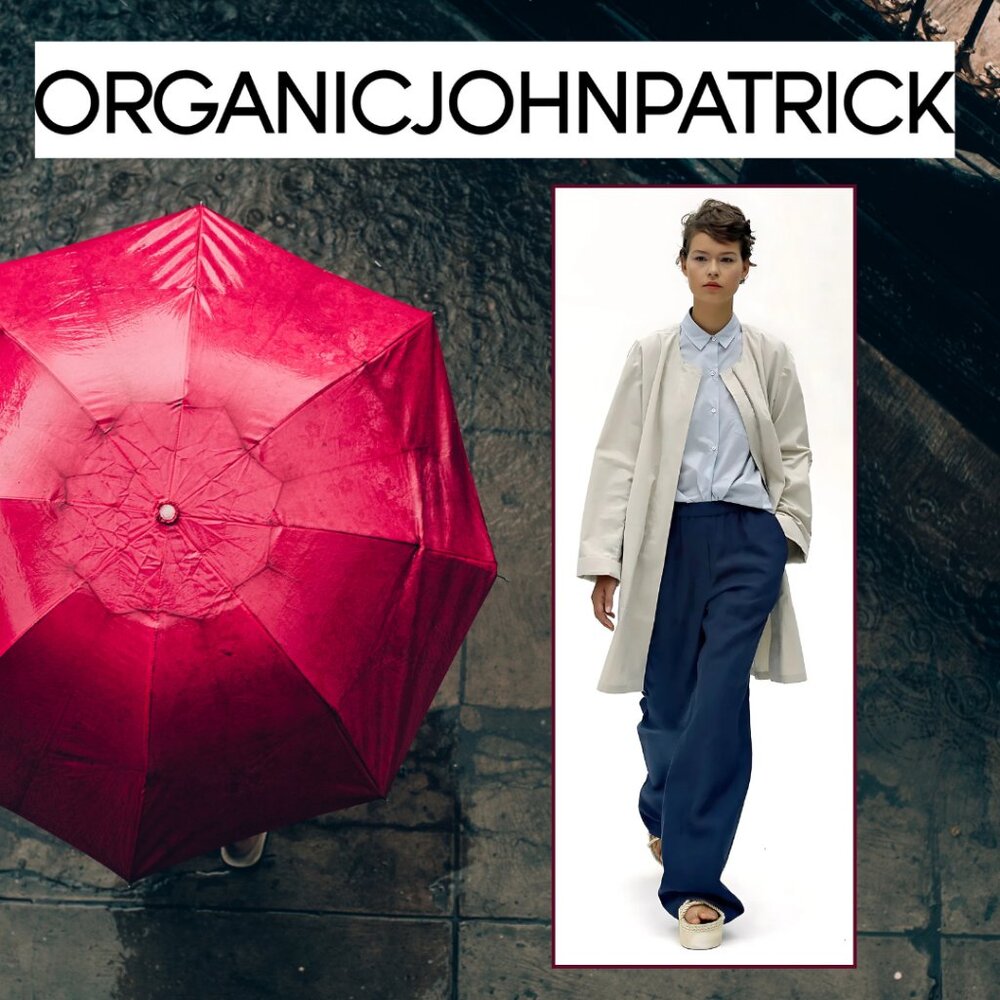 Organic by John Patrick Lightweight Trench Coat with Mandarin collar (size M)